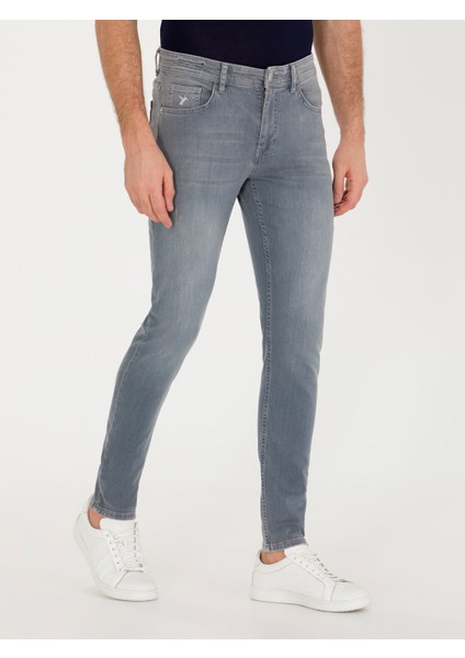 Erkek Açık Gri Slim Fit Jean Pantolon 50268663-DN0014