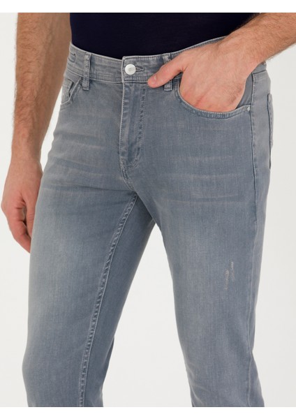 Erkek Açık Gri Slim Fit Jean Pantolon 50268663-DN0014