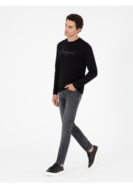 Erkek Koyu Antrasit Slim Fit Jean Pantolon 50284459-VR169