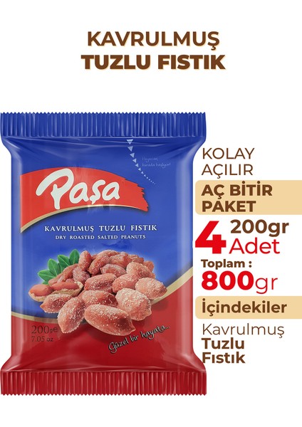 Kavrulmuş Tuzlu Fıstık 200 gr x 4 Adet (800 gr) fiyatları