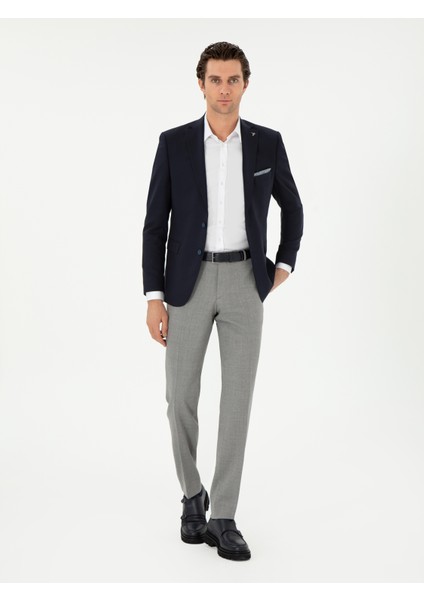 Erkek Gri Slim Fit Yün Klasik Pantolon 50305818-VR024 modelleri