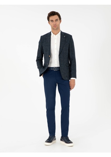 Erkek Lacivert Slim Fit Kanvas Pantolon 50304318-VR033 modelleri