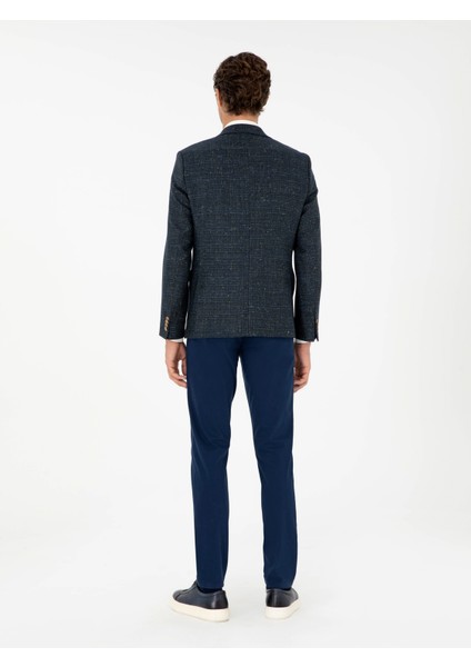 Erkek Lacivert Slim Fit Kanvas Pantolon 50304318-VR033 fırsatları