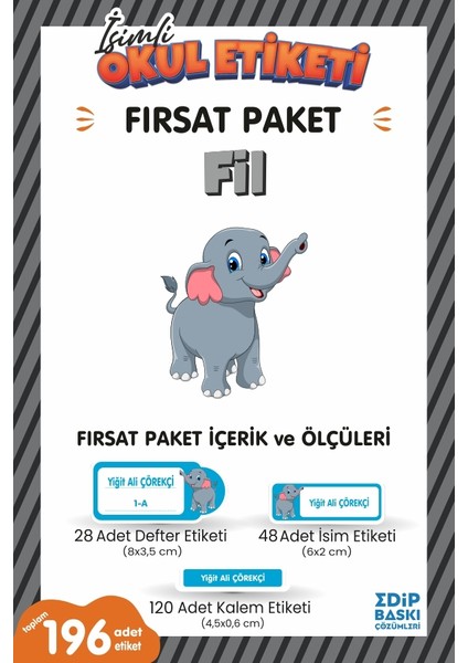 Fil Fırsat Paket Okul Etiketi