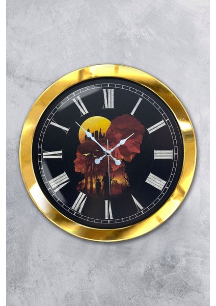 Hediyelik 36 cm Gold Metal Ayrı Dünya Duvar Saati