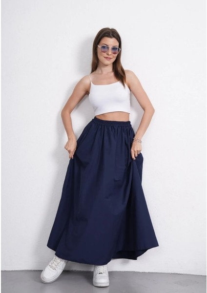 S0017621 Bsm Bel Lastik Detaylı Uzun Etek