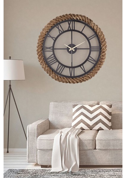 Muyika Roma Metal Üstü Hasır El Örmesi 58X58CM Dekoratif Duvar Saati Mds-H fiyatları