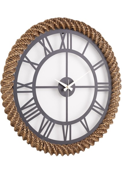 Muyika Roma Metal Üstü Hasır El Örmesi 58X58CM Dekoratif Duvar Saati Mds-H fırsatları