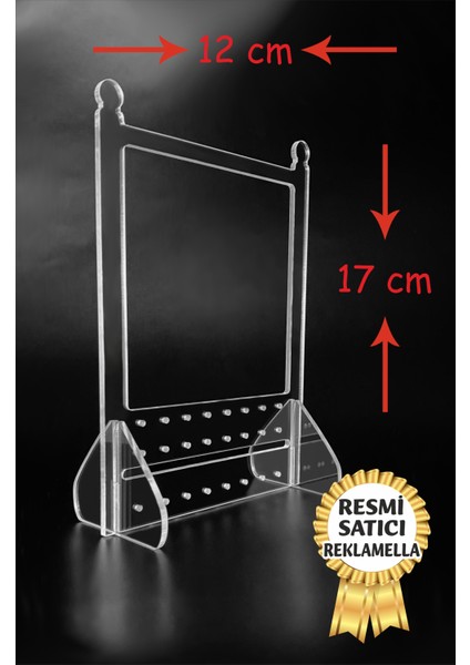 Dekoratif Şık Askılı Küpe Standı Takı Aksesuar Organizeri Pleksi Teşir Standı