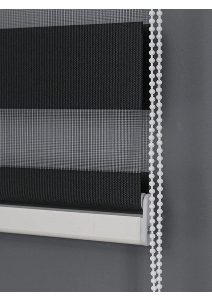 Zebra Stor Perde Düz Desen Siyah Renk 145 x 260 cm Salon ve Ofis İçin Uygun modelleri