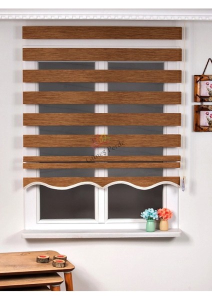 Bambu Koyu Ahşap R-16 Stor Zebra Perde Etek Dilimli Hediye Alüminyum Kasa fiyatları
