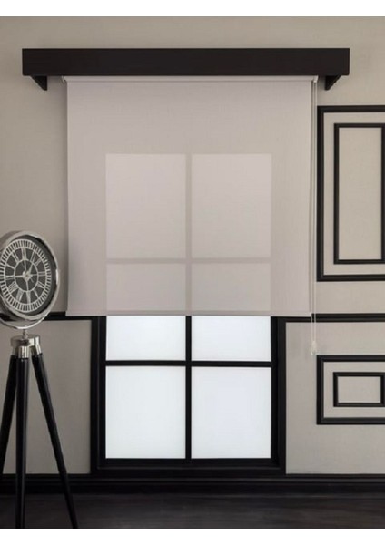 Modern Düz Ekru Zebra Stor Güneşlik Etek Dilimsiz Stor Perde
