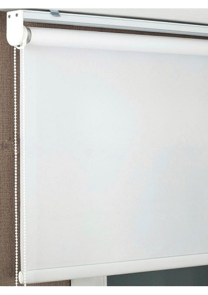 Ithal Kalın Beyaz Zebra Stor Güneşlik Perde Etek Dilimsiz(Alüminyum Kasa