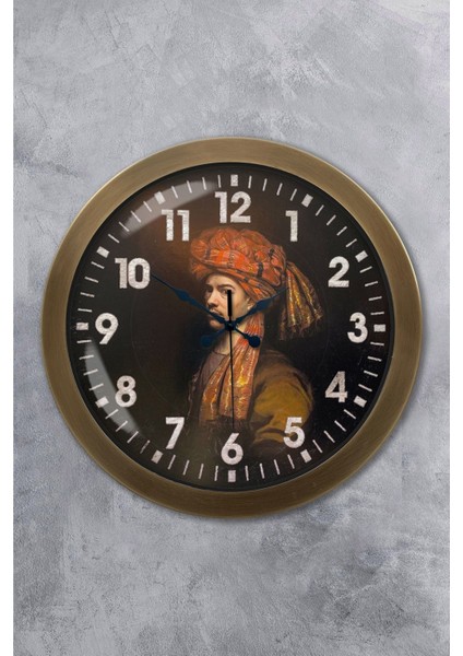 36 cm Eskitme Metal Osmanlı Duvar Saati