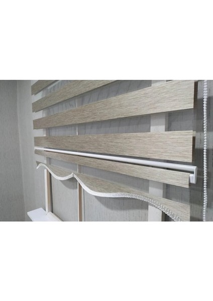 Ahşap R-07 Düz Zebra Stor Perde Etek Dilimli(Alüminyum Kasa+Etek Dilimi Hediye