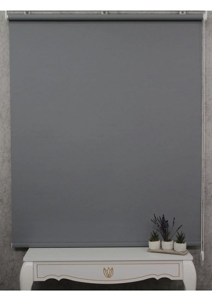 Ithal Kalın Koyu Gri Zebra Stor Güneşlik Perde Etek Dilimsiz(Alüminmyumkasa)