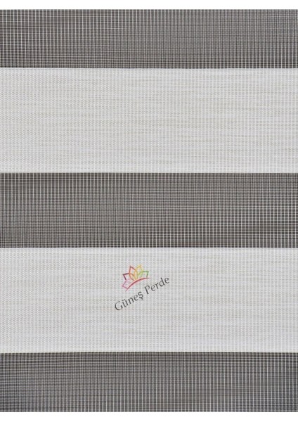 Ekru R-18 Bambu Zebra Stor Güneşlik Perde Etek Dilimli (Alüminmyumkasa)