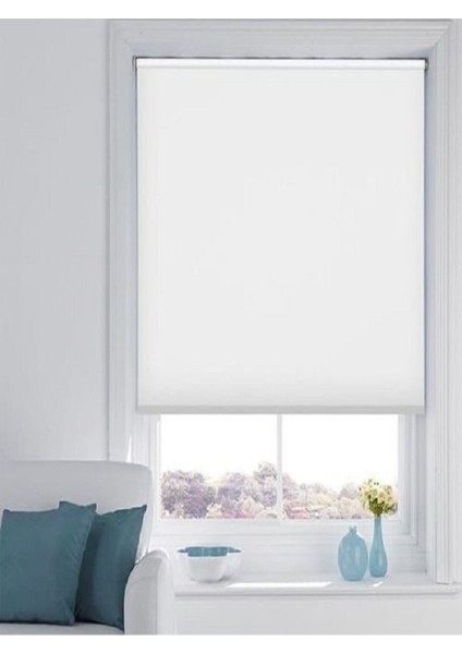 Beyaz Renk Stor Perde Kalın Kumaş(Keten) Modern Perde(Alüminyum Kasa)
