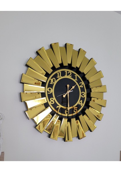 Modern-Şık Gold Aynalı Duvar Saati