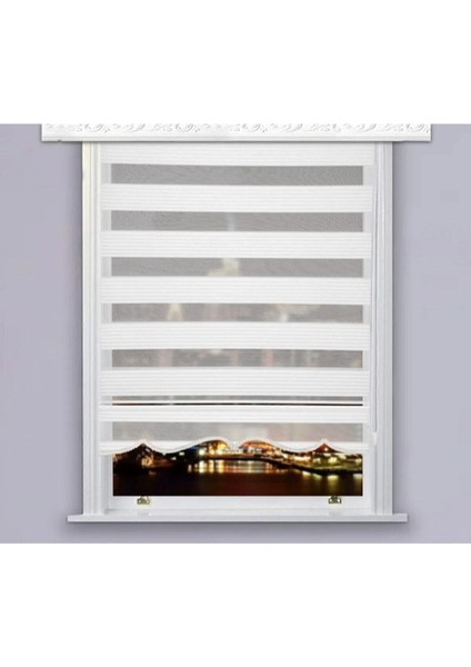 Pliseli Zebra Perde Etek Dilimli Beyaz MZ480 (Alüminyum Kasa