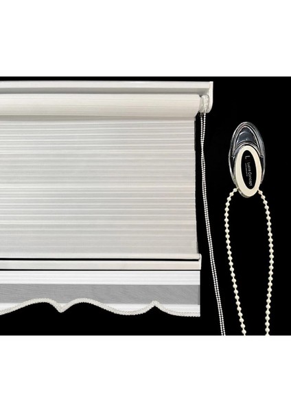 Pliseli Zebra Perde Etek Dilimli Beyaz MZ480 (Alüminyum Kasa fiyatları