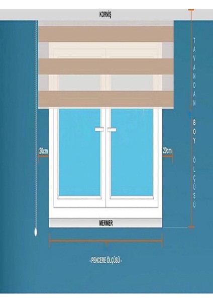 Ithal Sütlü Kahve Bambu Stor Zebra Perde Etek Dilimsiz modelleri