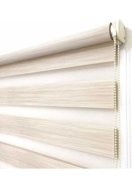 Sütlü Kahve Ithal Bambu Zebra Stor Perde Eteği Düz (Alüminyum Kasa Metal Yan Ayak )