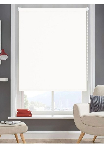 Ithal Kalın Kumaş Ekru Zebra Stor Güneşlik Perde (Alüminmyumkasa)Etek Dilimsiz