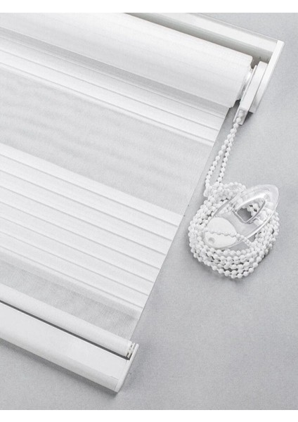 Ekru Beyaz Geniş Plise Eteği Düz Stor Zebra Güneşlik Perde Alüminyum Kasa, Metal Ayak indirimleri