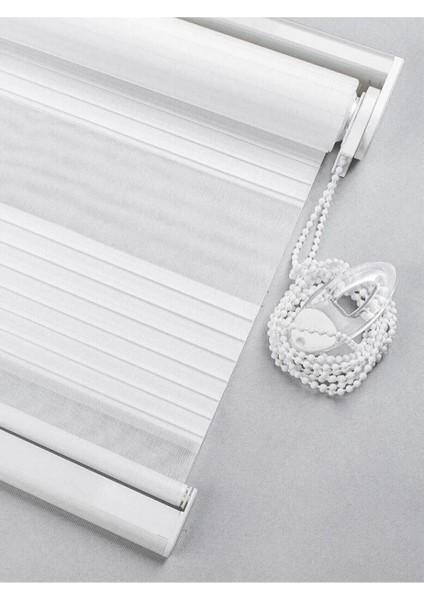Pliseli Beyaz Stor Zebra Perde Düz Eteksiz(Alüminyum Kasa) fiyatları