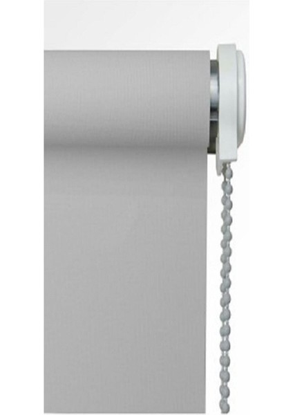 Gri Ithal Kalın Kumaş Stor Perde Etek Dilimli(Deniz Dalgası) Modern Perde(Alüminyum Kasa)