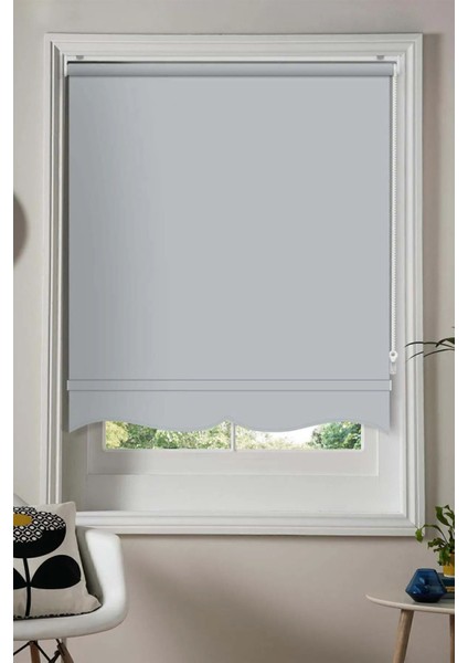 Gri Ithal Kalın Kumaş Stor Perde Etek Dilimli(Deniz Dalgası) Modern Perde(Alüminyum Kasa) fiyatları