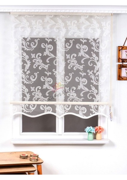 Yaprak Desen Modern Zebra Perde Eteği Dilimli (Alüminyum Kasa Metal Ayak