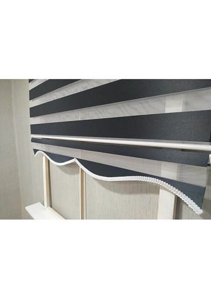 Bambu Siyah Zebra Perde Etek Dilimli Hediye (Alüminyum Kasa)