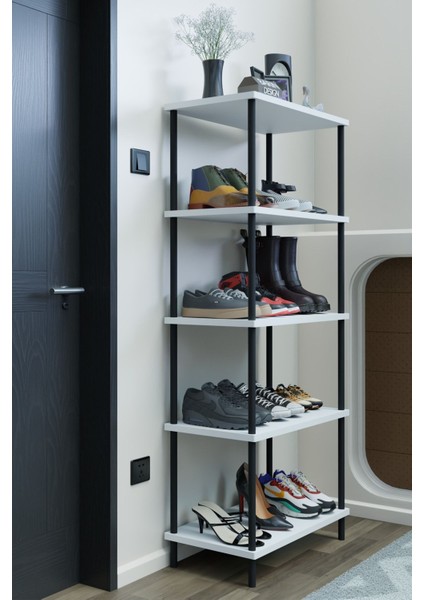 5 Raflı Çevir-Kur Ayakkabılık Metal Gövde Çok Amaçlı Raf Ünitesi Antre, Balkon, Banyo Uyumlu Dolap modelleri