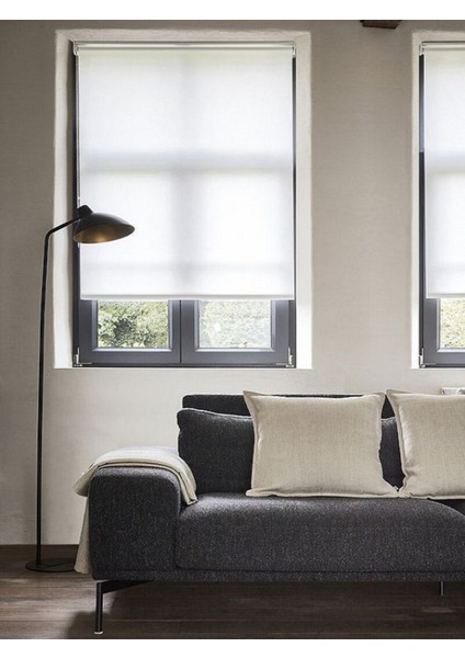 Modern Düz Ekru Zebra Stor Güneşlik Etek Dilimsiz Stor Perde