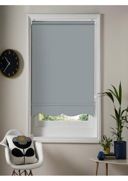 Antrasit Gri Stor Perde (Etek Dilimli)