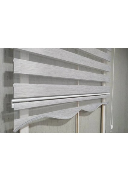 Gri Düz Zebra Stor Perde Etek Dilimli(Alüminyum Kasa+Etek Dilimi Hediye