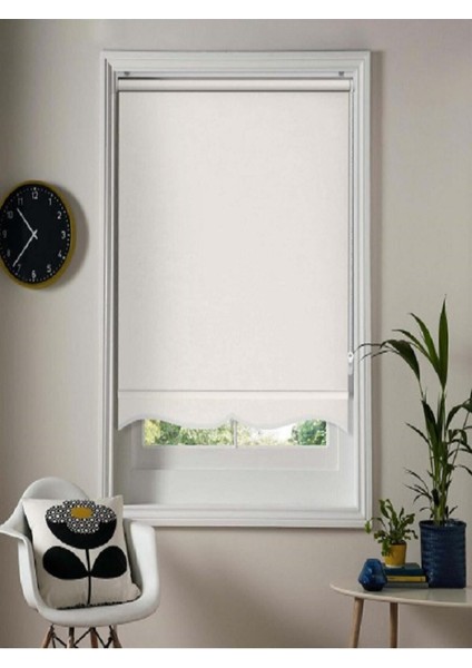 Beyaz Etek Dilimli Stor Perde MS12000