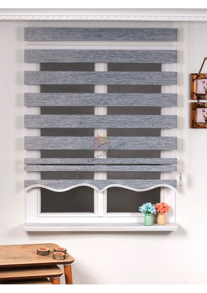 Ithal Bambu Gri Stor Zebra Perde