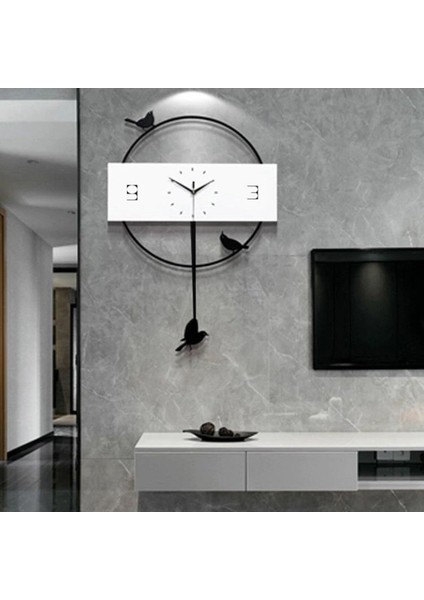 Büyük Yuvarlak Kuş Motifli Sallanan Sarkaçlı Duvar Saati modelleri