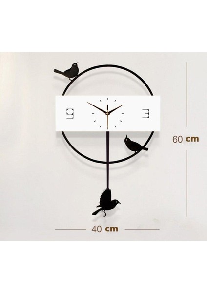 Büyük Yuvarlak Kuş Motifli Sallanan Sarkaçlı Duvar Saati fırsatları