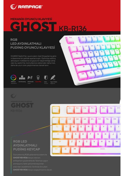 Sparkle Gaming Combo Oyuncu Klavye Mouse Kulaklık Mousepad Set (Rampage Türkiye Garantili)