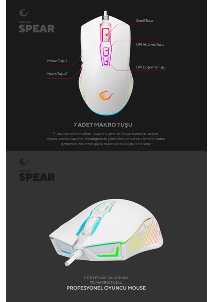 Sparkle Gaming Combo Oyuncu Klavye Mouse Kulaklık Mousepad Set (Rampage Türkiye Garantili)