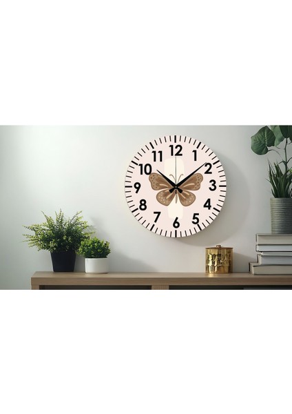 Çiçek Desenli Dekoratif Türkçe Rakamlı Uv Baskılı Duvar Saati (Sessiz) Akar Mekanizma Metal Akrep modelleri