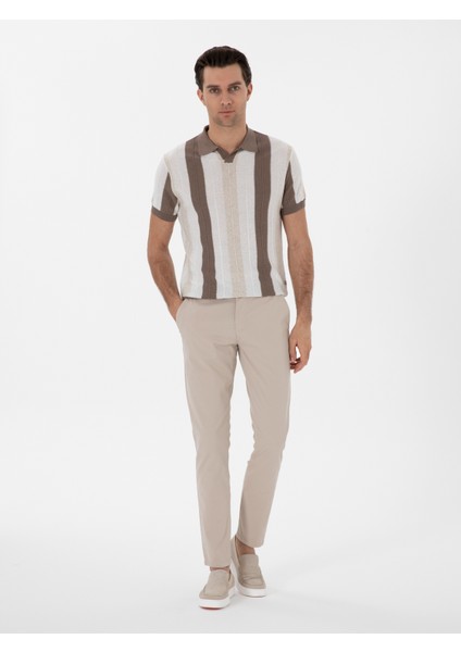 Erkek Bej Slim Fit Pamuk Karışımlı Kanvas Pantolon 50312177-VR011 modelleri