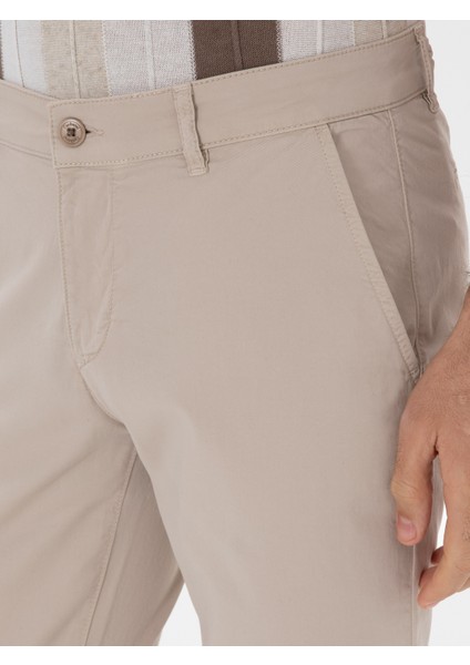 Erkek Bej Slim Fit Pamuk Karışımlı Kanvas Pantolon 50312177-VR011 indirimleri