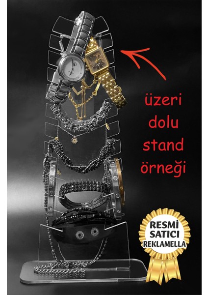Dekoratif Şık Bileklik Standı Takı Aksesuar Organizeri Pleksi Teşir Standı