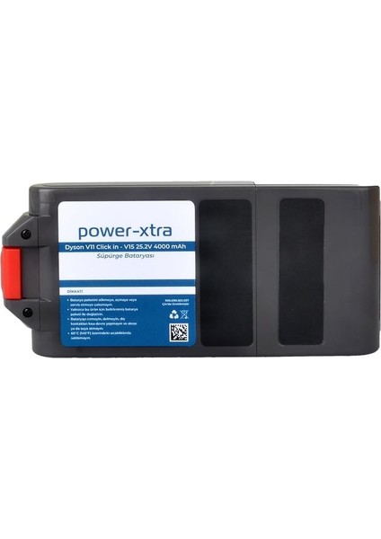 - Dysn V11 Click In (Sök-Tak) - V15 25.2V 4000 Mah Dikey Süpürge Bataryası