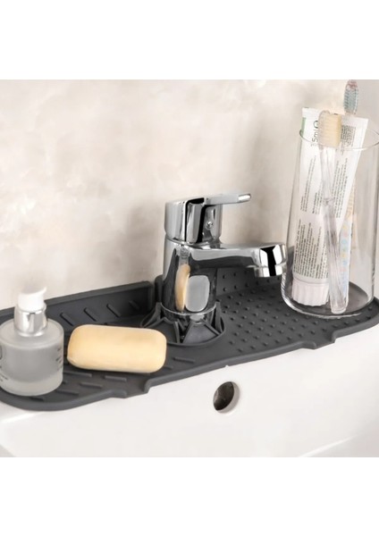 | Esnek Silikon Musluk Arkası Su Tutucu ve Lavabo Matı – Mutfak ve Banyo Kullanımı Için Drenajlı Musluk Pedi, Süngerlik ve Tezgah Koruyucu fiyatları